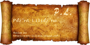 Pánt Liliána névjegykártya